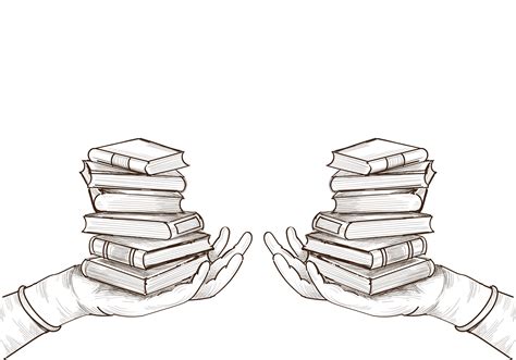 hand drawn education book stacks sketch  vector art  vecteezy