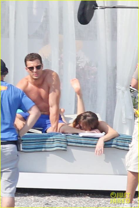 Shirtless Jamie Dornan And Bikini Clad Dakota Johnson Film