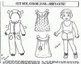 Paper Dolls Coloring Doll Pages Cut Color Jane January Susan Mostly Print Popular Girls sketch template