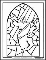 Ascension Stained Pasqua Catechism Risorto Gesù Rosary Ascending Gesu Colouring Stampare Manualidades Nativita sketch template