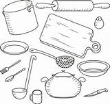 Dapur Putih Peralatan Memasak Ilustrasi Stok Royalti Bebas Latar Terisolasi Belakang Alat sketch template