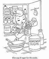 Coloring Pages Baking Kids Winter Food Color Colouring Cookies Sheets Print Printable Cook Indoor Activities Vintage Christmas Cooking Activity Fun sketch template