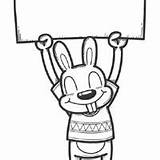 Bunny Sign Surfnetkids Coloring sketch template