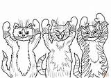 Kittens Mittens Gatitos Kolorowanki Guantes Kotki Koty Kolorowanka Malowanki Druku Rekawiczki Dzieci sketch template