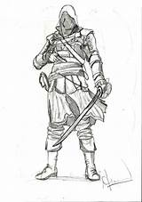 Creed Sketch Assassin Edward Kenway Drawing Drawings Coloring Poses Cool Sketches Deviantart Iv Flag Character Sketchite Reference sketch template