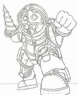 Bioshock Coloring Pages Big Trending Days Last sketch template