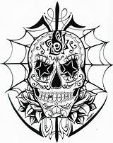 Skull Tattoo Dead Coloring Pages Skulls Mexican Tattoos Angels Designs Demons Adult Sugar Awesome Totenkopf Printable Drawing Stencils Books Color sketch template