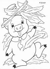 Fifer Straw Running Coloring Pages Hellokids Print Color Online Pigs Little sketch template