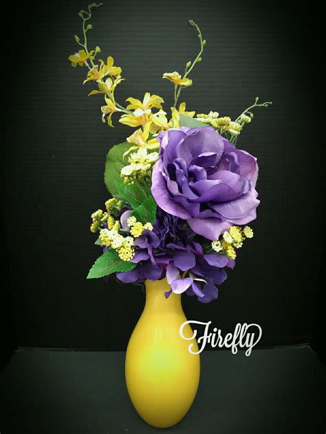 Purple And Yellow Spring Flower Arrangement By Firefly