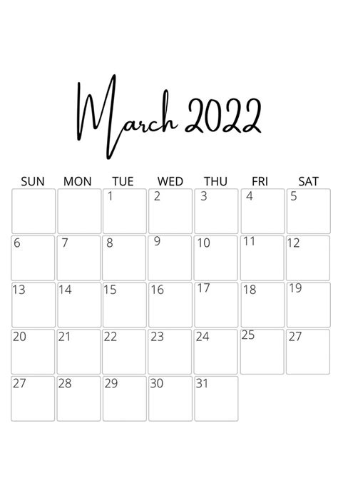printable march  calendar     print