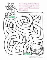 Easter Bunny Maze Pages Coloring Easy Egg Choose Board Santa Activities Kids Pdf sketch template
