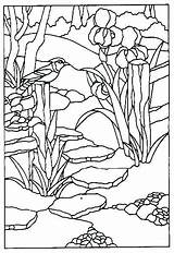 Coloring Stained Glass Stream Flower Patterns Flowers Pages Bird Pattern Forest Adults Garden Path Getdrawings Colouring Printable Brook Getcolorings sketch template