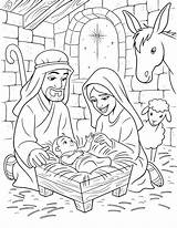 Precious Moments Coloring Pages Nativity Scene Getcolorings sketch template