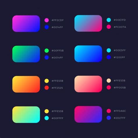 tech color virtual reality color design inspiration flat color palette gradient color design