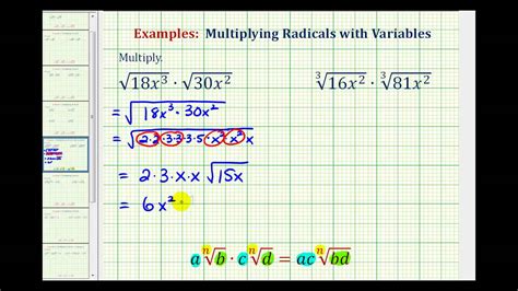 multiply radicals  variables youtube