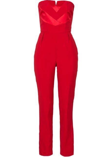 bonprix jumpsuit bodyflirt rood red strapless jumpsuit jumpsuit