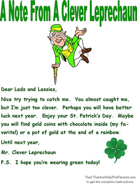 leprechaun letter  child printable