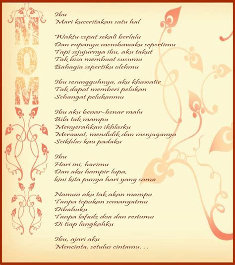 puisi  ibu tersayang  bahasa inggris pendek