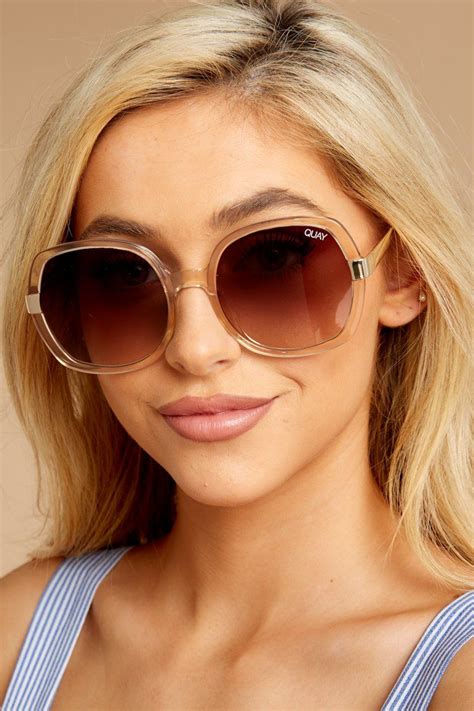 Quay Gold Dust Sunglasses Clear Frame Sunnies