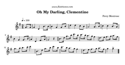 oh my darling clementine p montrose free flute sheet music