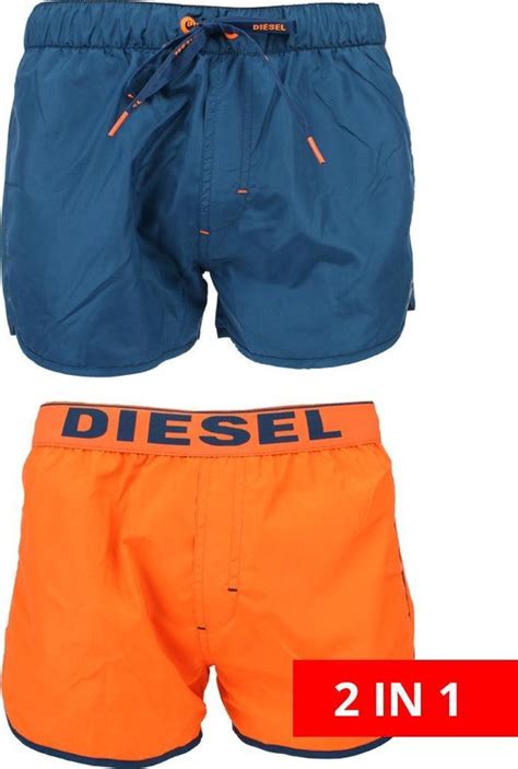 diesel revy reversible zwembroek neon oranje blauw bolcom