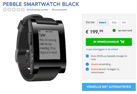smartwatch pebble steel verkrijgbaar bij coolblue en bolcom