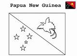 Flag Papua Guinea Colouring Geography sketch template