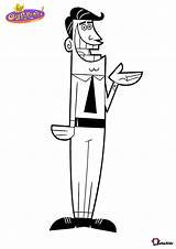 Turner Coloring Pages Fairly Oddparents Timmy Father Bubakids Dad sketch template
