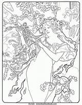 Coloring Pages Adult Mucha Nouveau Alfons Elaborate Lotus Da Colorare Di Line Getcolorings Library Print Coloringhome Southwest Articolo sketch template