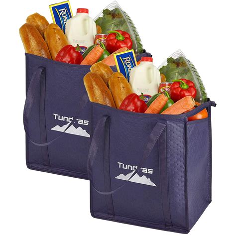 reusable insulated grocery bags  pack navy  gallon thermal