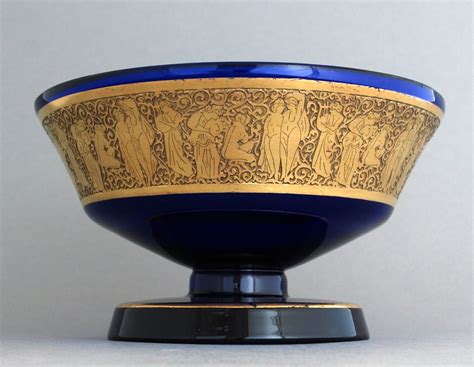 Moser Carlsbad Oroplastic Decorated Glass Bowl 1910 Lalique Koloman