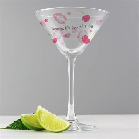 Personalised Lips And Cherry Cocktail Glass Love My Ts
