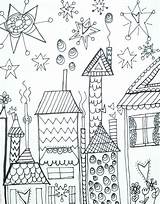 Whimsical Coloring Houses sketch template