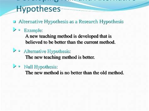 hypothesis examples alisen berde