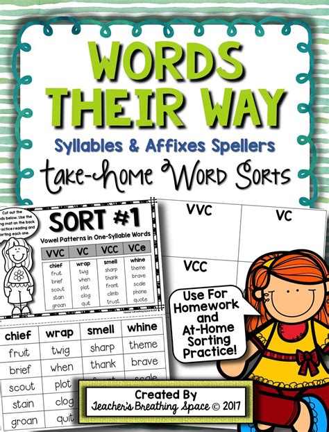 words   syllables  affixes spellers  home word sorts