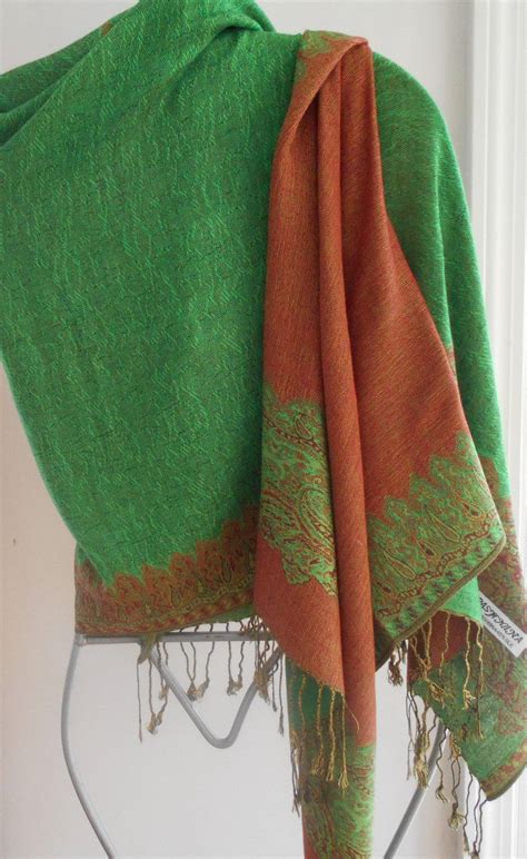 pashmina cashmere shawl green pashmina scarfmother   bride