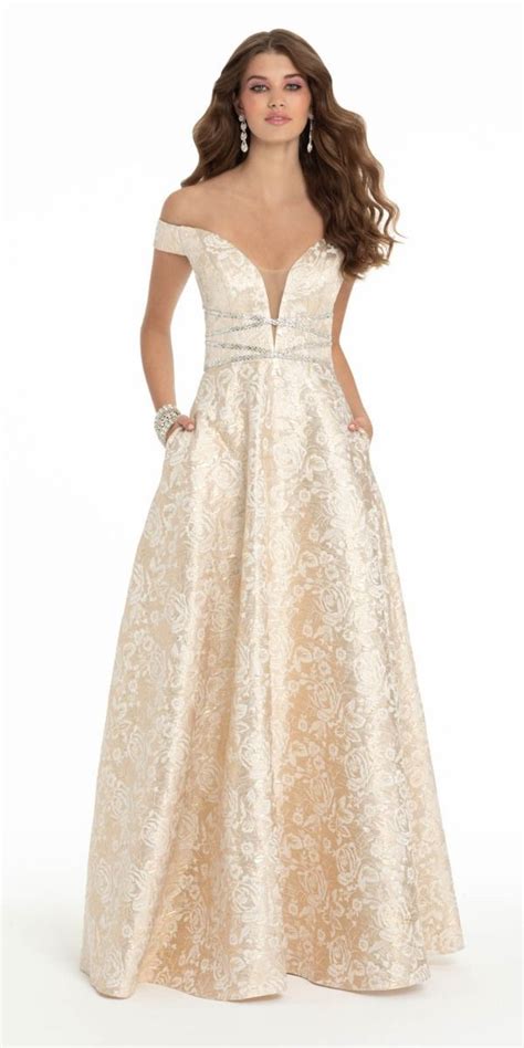 shoulder plunge double  ball gown ball gowns gowns dresses
