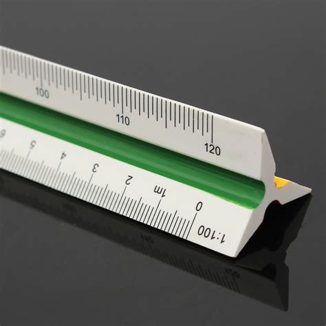 cm white triangular metric scale ruler plastic  color coded
