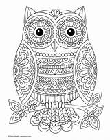 Owl Coloring Cute Mandala Doodles Notebook Book Pages Visit Activity Super Colouring sketch template