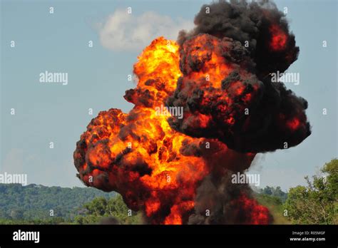 big fire   bomb explosion stock photo alamy