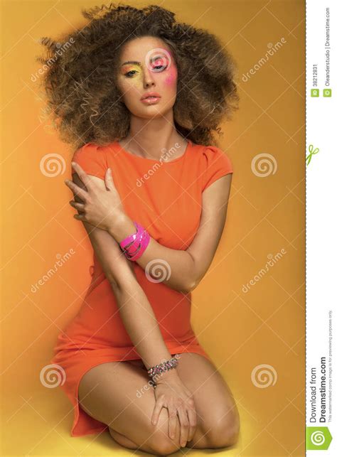 Beautiful Brunette Girl Posing Stock Image Image Of