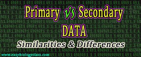 difference  primary  secondary data easybiologyclass