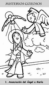 Misterios Gozosos Misterio Gozoso ángel Anunciación María Reliartes sketch template