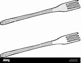 Cartoon Fork Alamy Stock Drawn Hand Background Over sketch template