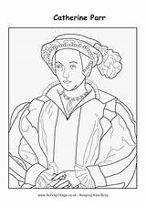 Colouring Catherine Pages Parr Tudor Coloring Anne Boleyn Queens Activityvillage Kings Henry Viii Wives Kids Seymour Jane Cleves Visit Portrait sketch template