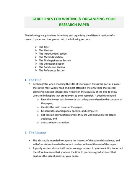 guidelines  writing  research paper