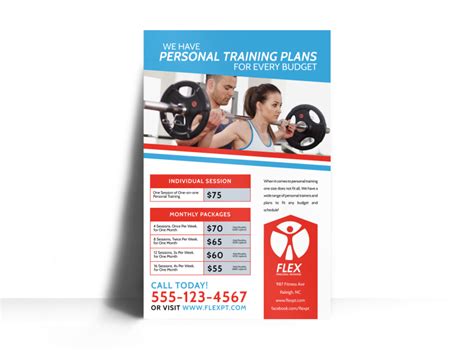 personal trainer pricing poster template mycreativeshop