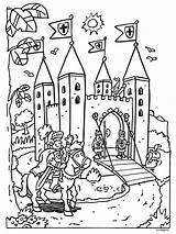 Kleurplaat Ridder Kasteel Kleurplaten Ridders Kastelen Prinses Jonkvrouw Castles Middeleeuwen Stoere Castillos Knight Knights Prinsessen Omnilabo Middeleeuwse Middeleeuws Draak Juf sketch template