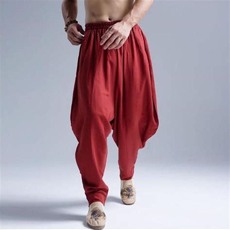2018 summer autumn cotton linen casual harem pants men jogger pants men