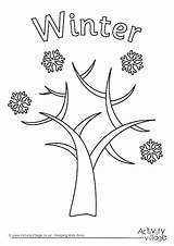 Winter Tree Colouring Pages Coloring Trees Printable Activityvillage Sheets Village Activity Snowflake Preschool sketch template